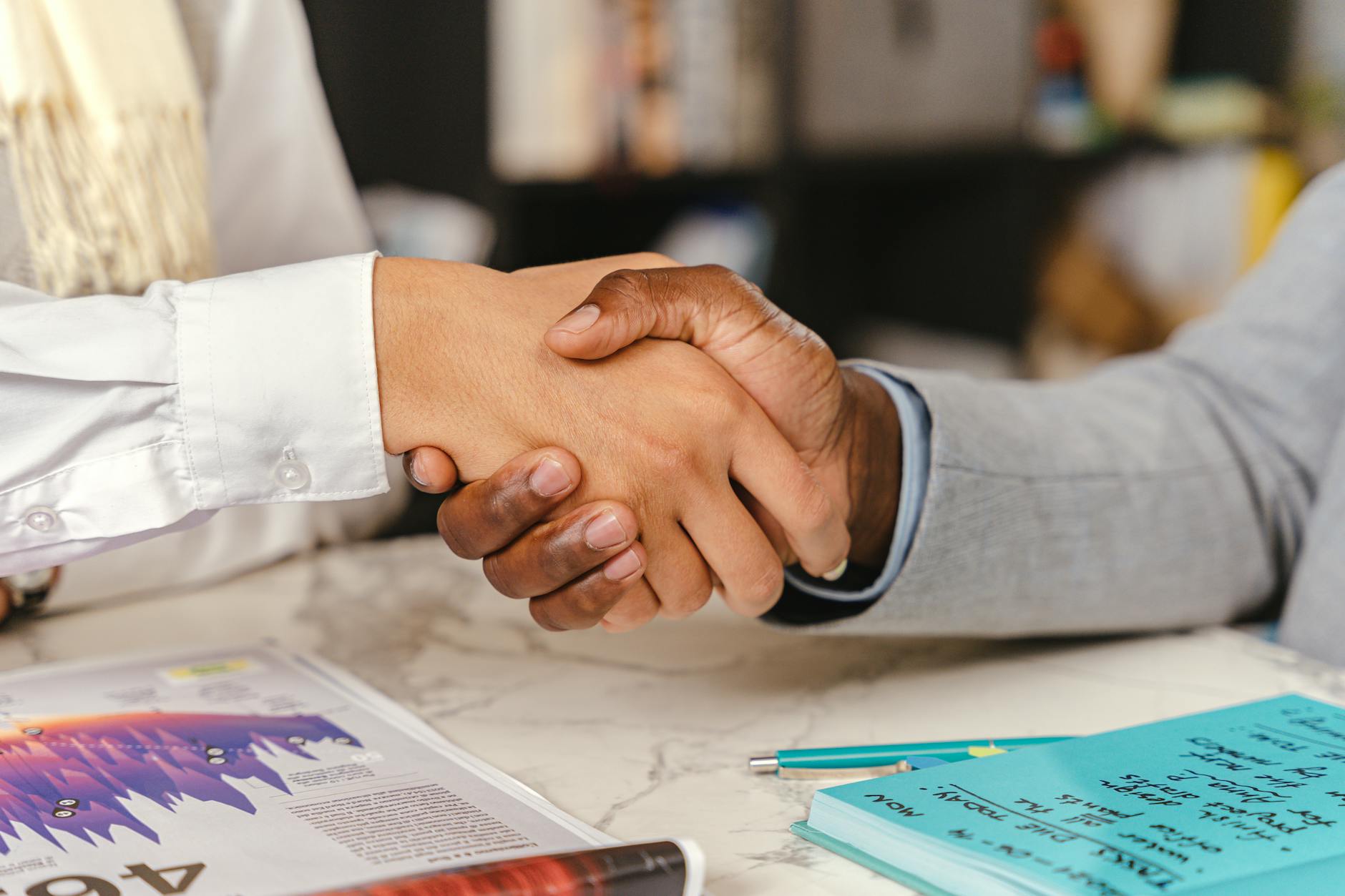 handshake in close up